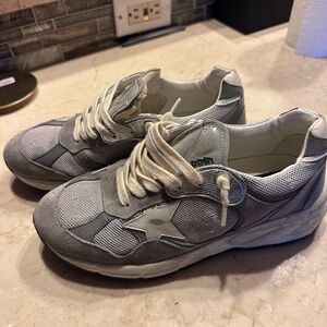 Gray and White Sneakers